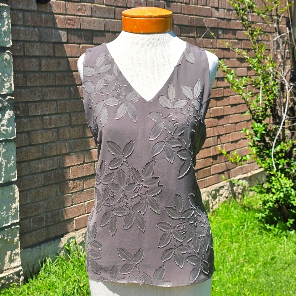 NWT Ann Taylor olive green floral blouse